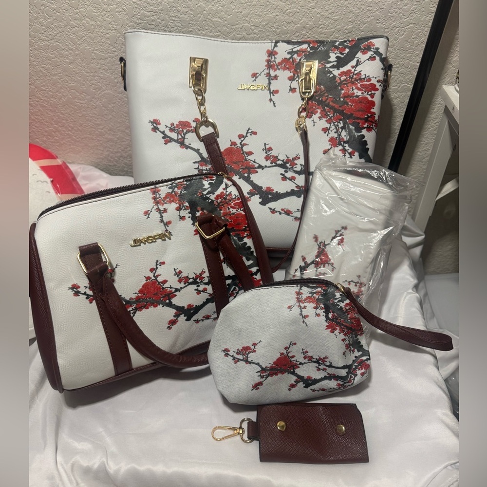 5-Piece Cherry Blossom Purse Set - Will Divide - See Description